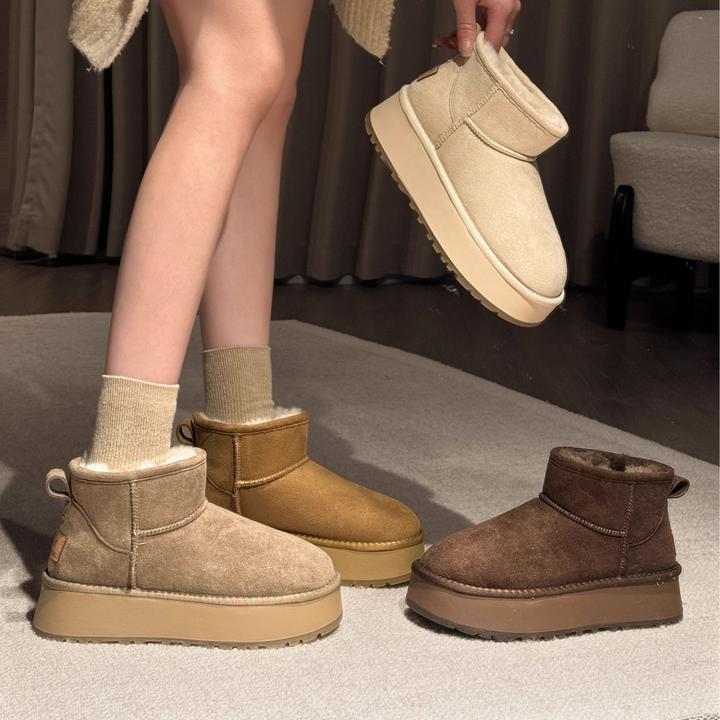 雪地靴女款2025新款冬季加绒保暖鞋厚底毛绒棉鞋加厚短靴子