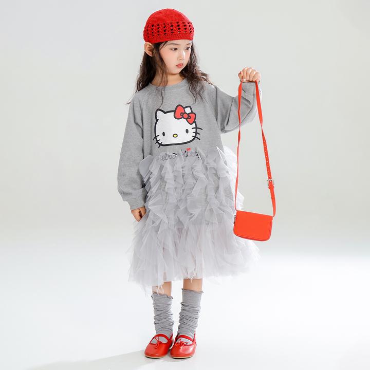 公主裙儿童宝宝HELLO KITTY洋气秋季连衣裙2025新款舒适时尚网纱