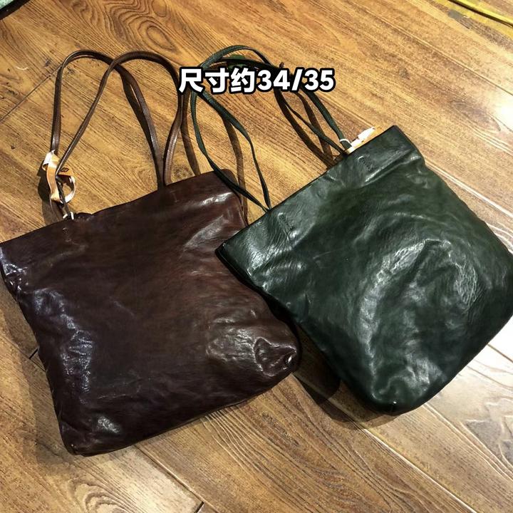 磁扣纯手工单肩包双根日韩托特包休闲简约桶包