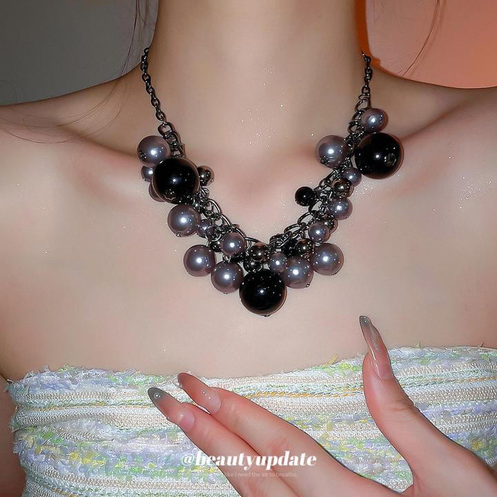 钛钢锆石项链 不规则流苏吊坠项链暗黑风个性夸张百搭锁骨链小众