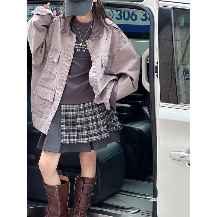 K29536孙小美做旧女童牛仔外套2025秋装新款儿童上衣开衫春秋衣服