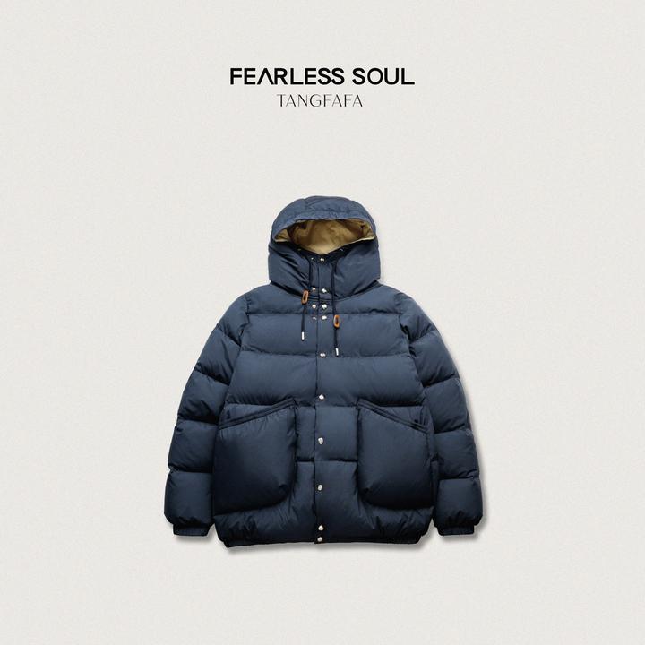 唐发发TFF秋冬三防面料高领连帽高密大口袋鹅绒服外套 825FN449 -