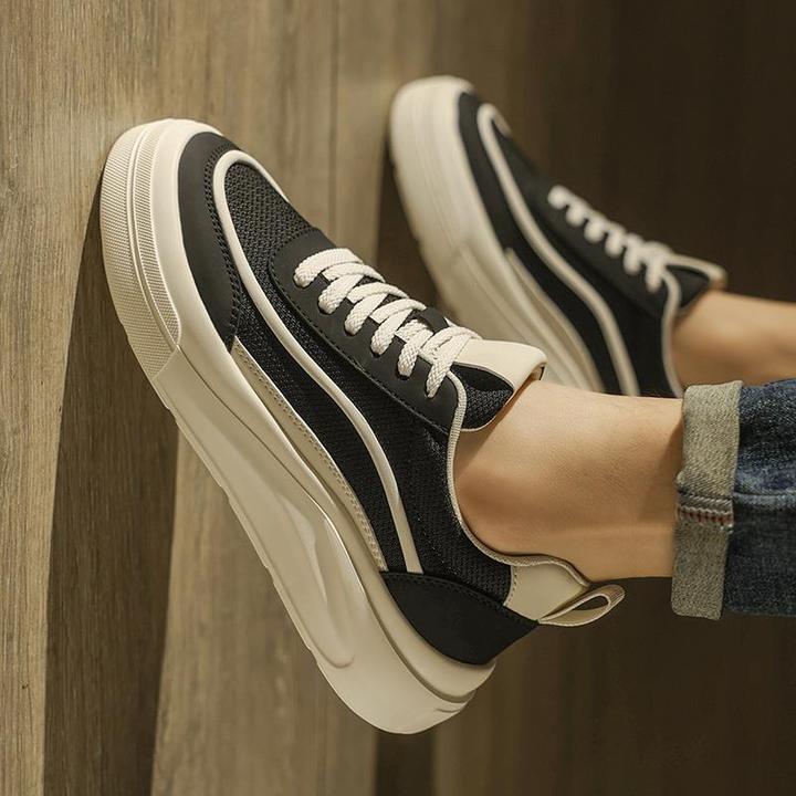 干净痞帅男鞋夏季2025新款网面透气潮牌百搭休闲板鞋运动轻便软底