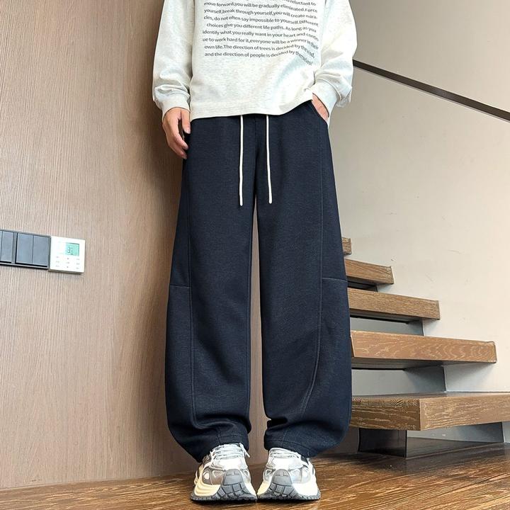 Y.M美式复古弯刀男2025秋季宽松阔腿痞帅拖地长裤子限价89