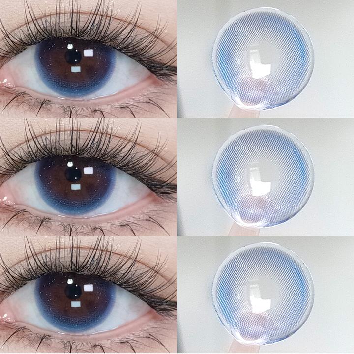 Holy Nara美瞳闪闪水光高颜值水光蓝舒适半年抛2片装彩色隐形眼镜