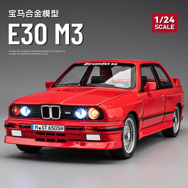 澳贝宝马M3汽车模型仿真E30老款3系合金车模1比24收藏跑车男孩玩