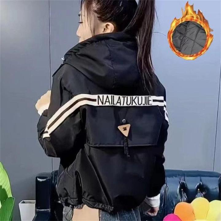 冲锋衣夹棉加厚保暖外套女秋冬高级感洋气百搭小个子夹克宽松上衣
