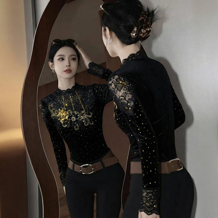 【芙娜妮】洋气上衣可外穿针织打底衫女款爆款2025新款F2530843A