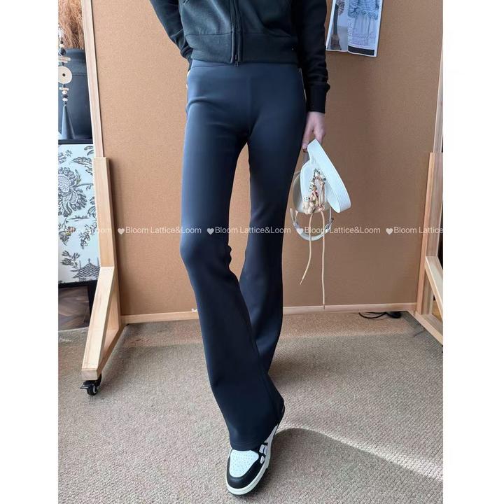 PCNY不理理“优越线条”修身显瘦百搭空气层加绒瑜伽微喇裤