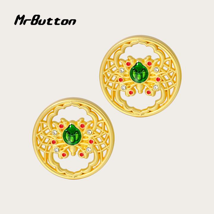 MR BUTTON 新中式金属镂空纽扣唐装毛衣开衫大衣国风装饰手缝扣子