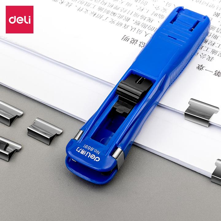 夹单器彩色长尾夹PP夹学生得力40页无痕推夹器夹纸器试卷夹夹子