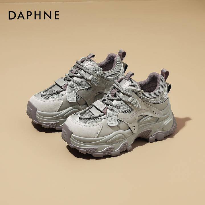 达芙妮新款厚底老爹鞋女鞋2025秋季时尚水钻潮流不累脚增高休闲鞋