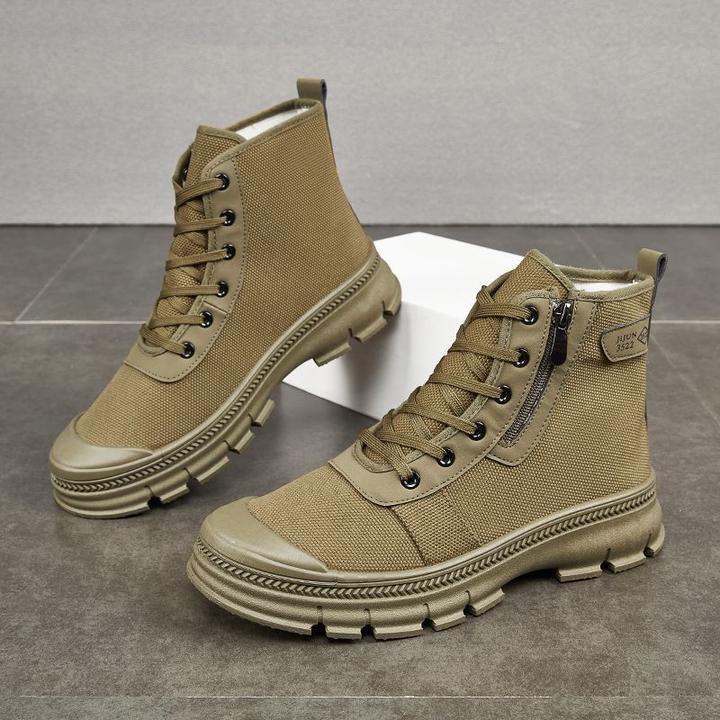 防水款3522劳保鞋高帮防雨侧拉链农田干活防滑耐磨男士登山解放鞋