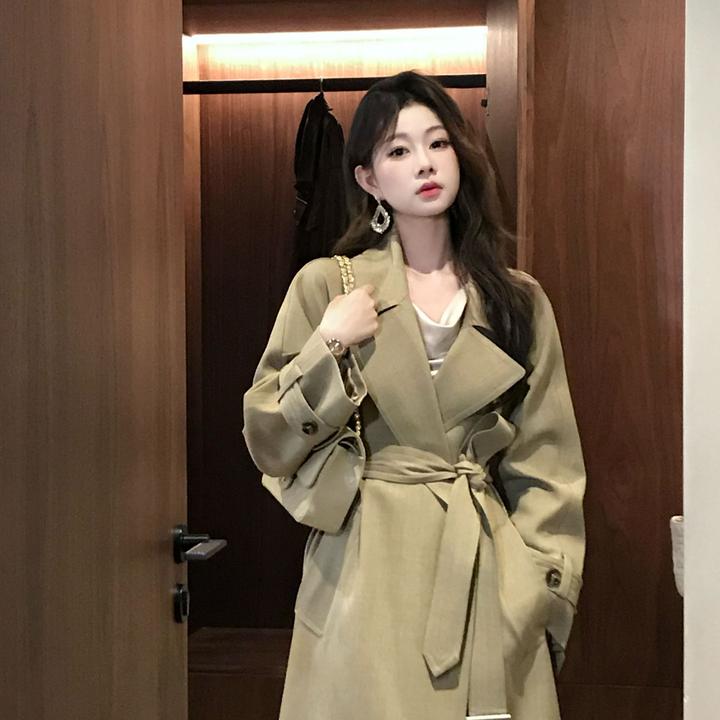 EIA一尧【千颂伊】高级廓形气质千金感风衣中长款经典翻领百搭外套