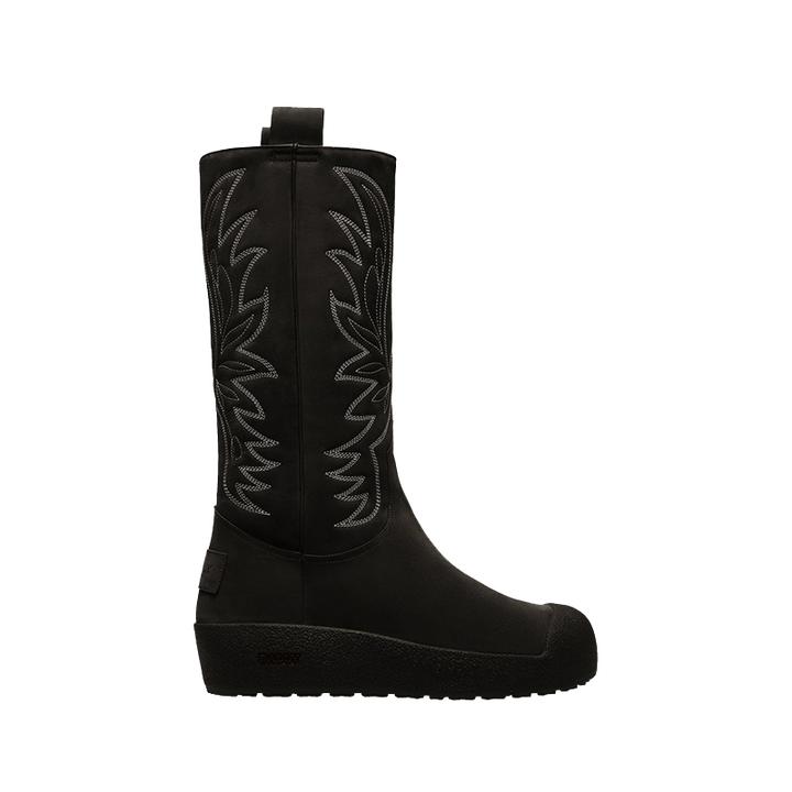 BALLY/巴利男士黑色牛皮刺绣雪地靴6302931-HZO