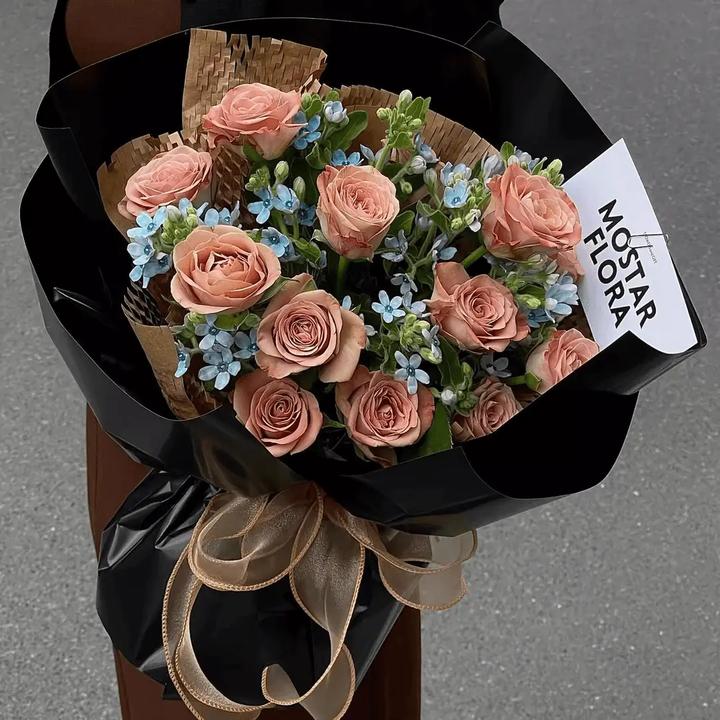 全国卡布奇诺玫瑰花束鲜花速递同城送女友生日礼物附近门配送花店