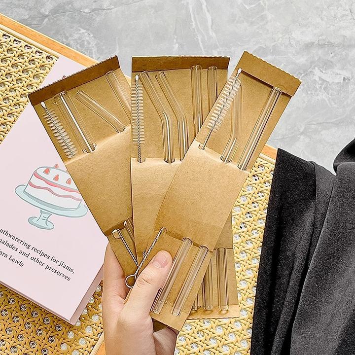 网红高档透明玻璃耐热吸管珍珠奶茶饮料家用环保非一次性喝水吸管