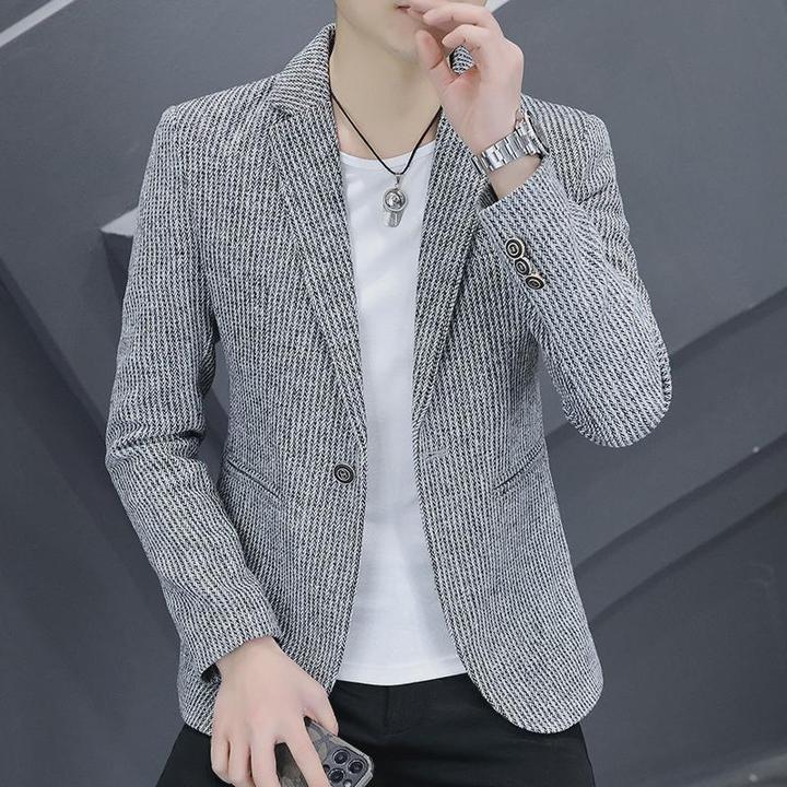 春秋季薄款休闲西服男韩版修身帅气单西青年高级感男士小西装外套