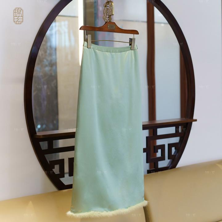 【锦·系】丝毛缎新中式桑蚕丝半裙Q-36889-S3149961