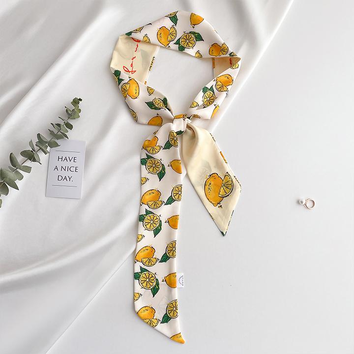 可爱水果长条小丝巾发带女法式绑包包编发丝带装饰飘带腰带头饰发