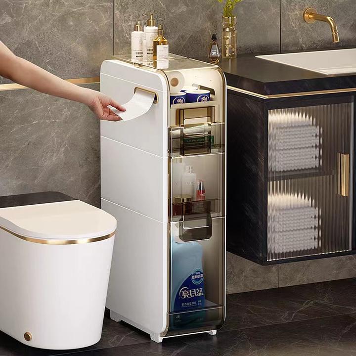 卫生间置物架浴室马桶夹缝收纳柜厕所洗手间置物柜落地夹缝储物柜