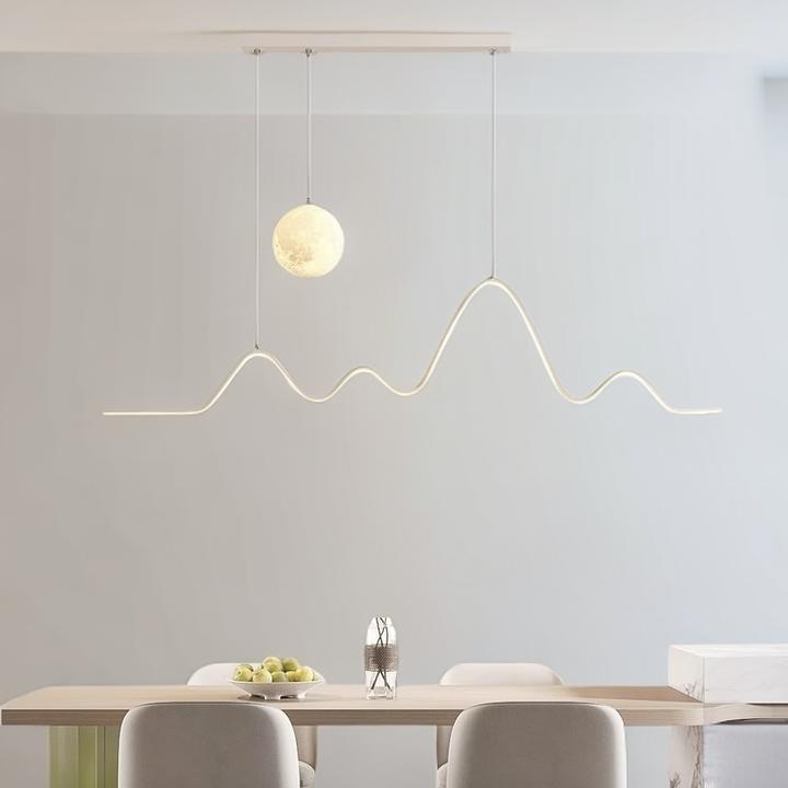 餐厅吊灯现代简约led一字长条意式极简吧岛台奶油风商用办公灯具