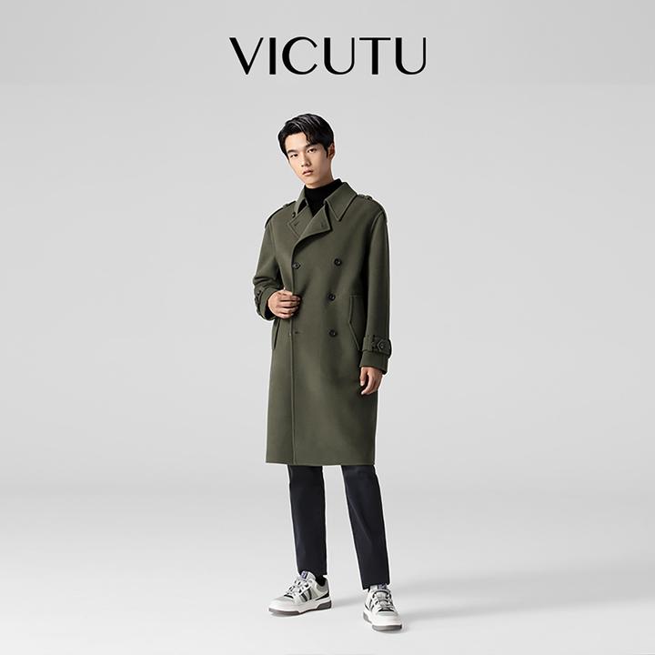 RED VICUTU威可多双面呢子大衣男时尚翻领商务休闲百搭纯羊毛秋季