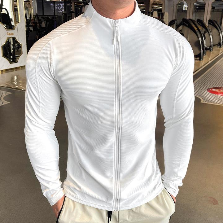 2025年秋季新款男士跑步运动健身上衣外套骑行长袖修身衣训练服