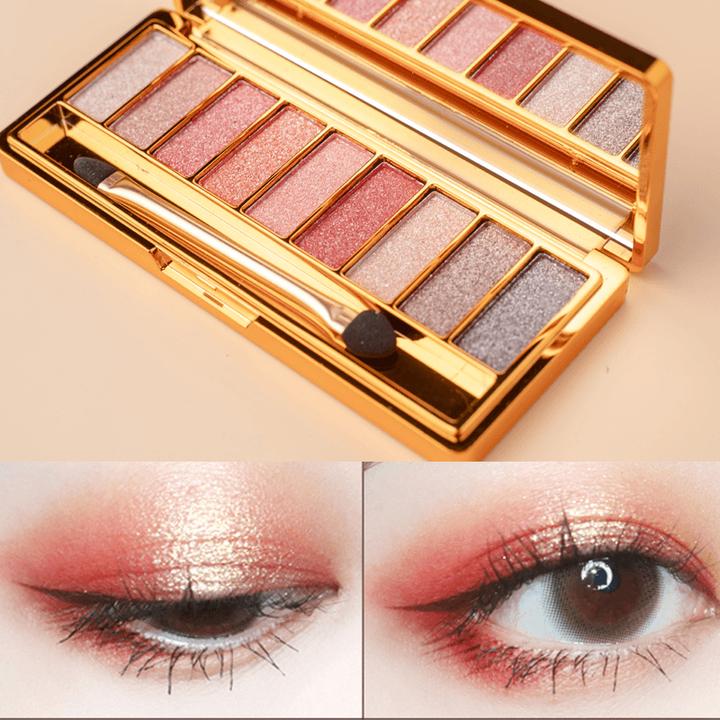 准孕妇维妮小熊防水9色闪亮晶晶ins超火眼影盘小大地色珠光闪粉