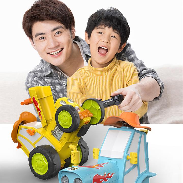 O/呵【拒绝玩手机】魔性跳舞拖拉机遥控汽车玩具车特技火车头跳跳车