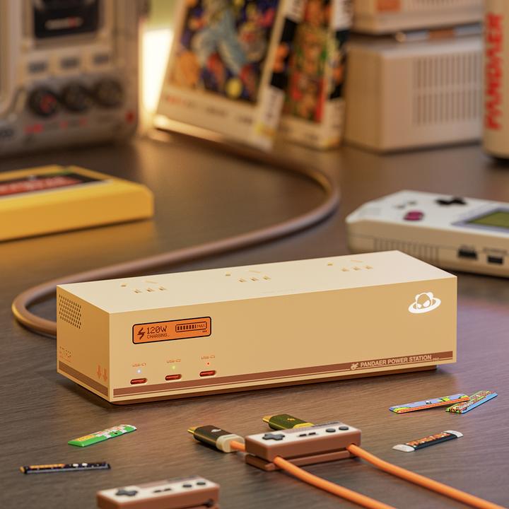 PANDAER魅族超级充电站插排多功能插座氮化镓快充6插孔120w充电器