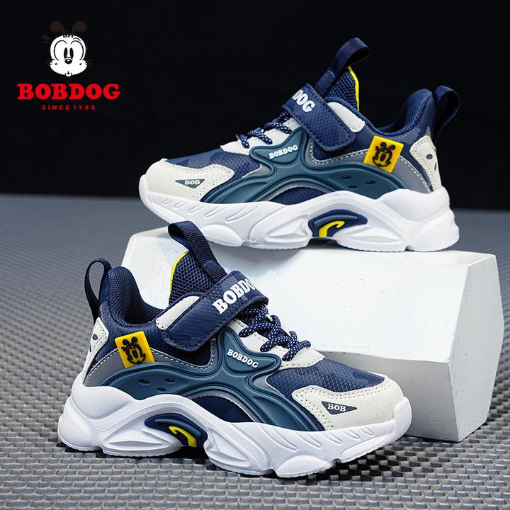 巴布豆男童鞋子秋季儿童运动鞋小学生皮面防水鞋男孩中大童跑步鞋