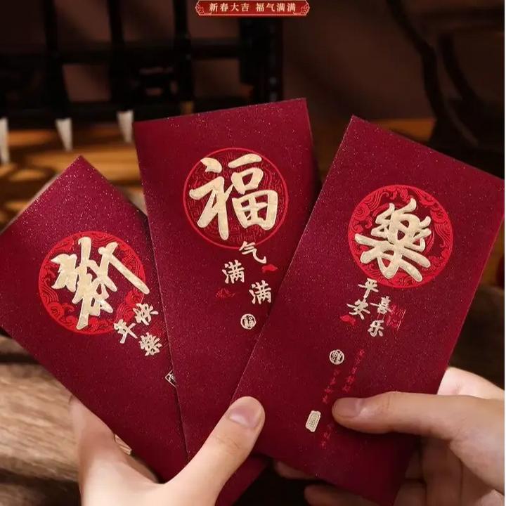 【2025最新款红包】创意中式磨砂蛇年高档酒红色利是封新年红包tt