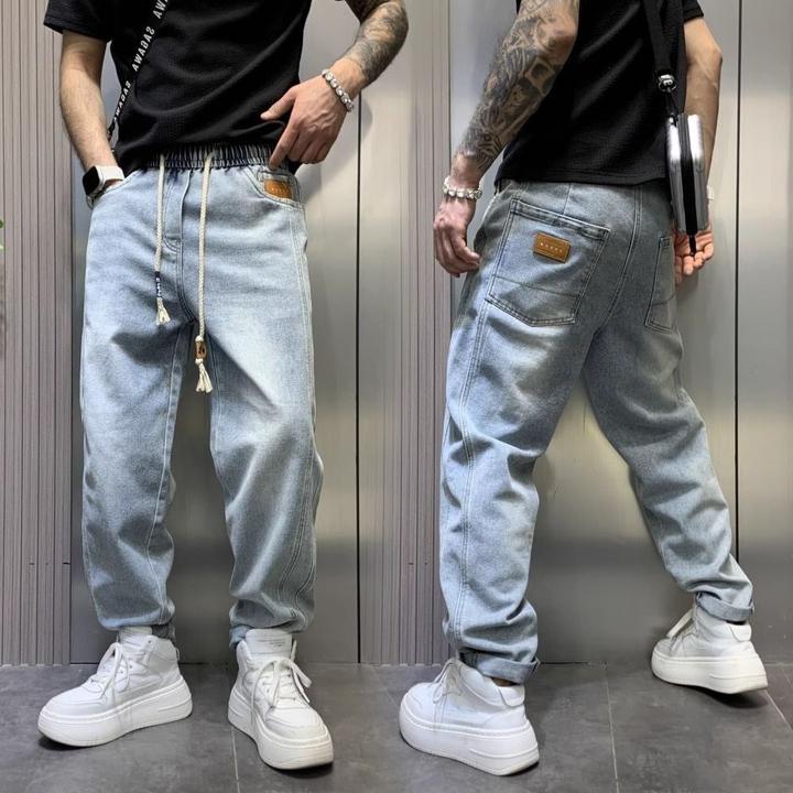 2024秋冬季男士宽松直筒长裤美式高街青年做旧仔裤子男
