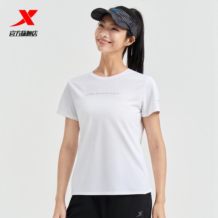 特步短袖女款速干透气运动T恤夏季新款女子休闲圆领百搭半袖上衣