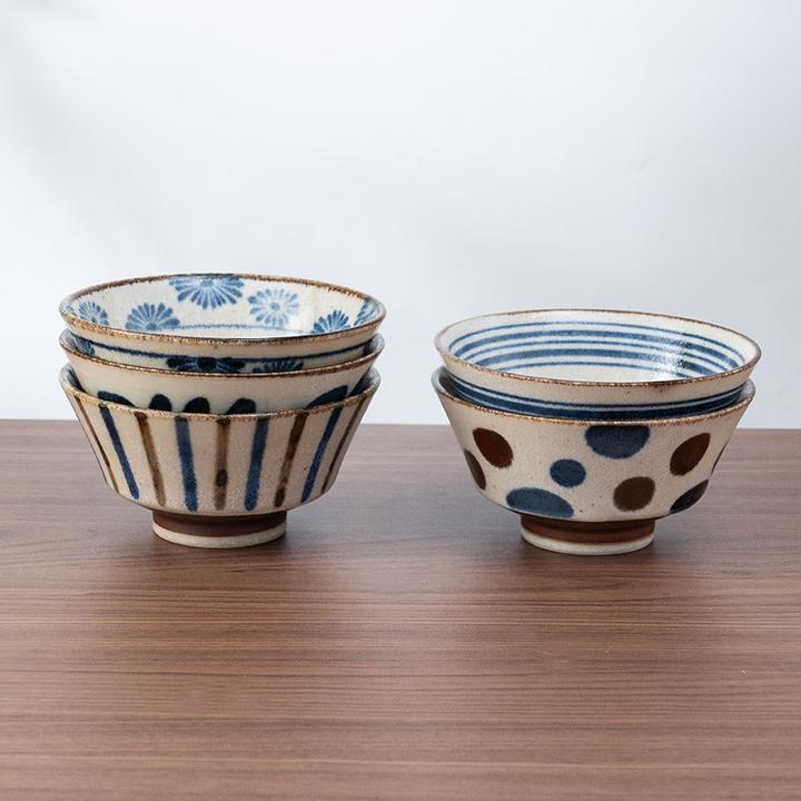 【单个】美浓烧日本进口陶瓷饭碗日式复古家用碗高颜值釉下彩餐具