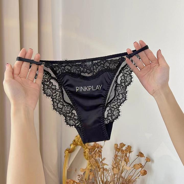 2条装     轻奢法式纯欲蕾丝内裤女亲肤透气三角裤时尚高开叉底裤