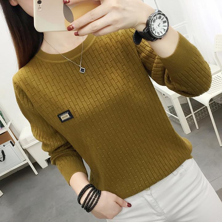 【80-180斤】女士毛衣女秋冬新款套头圆领打底衫宽松百搭针织衫上衣