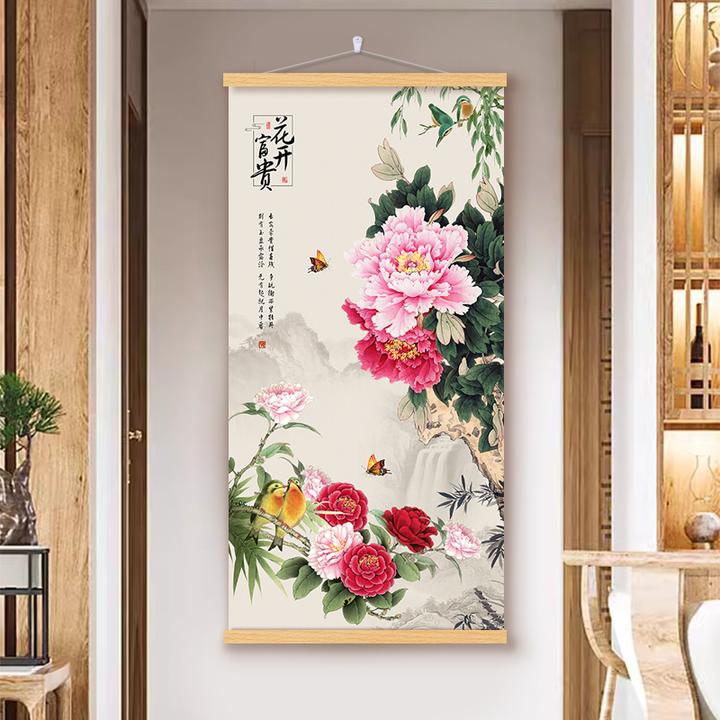 【花开富贵】现代装饰画入户玄关过道走廊客厅装饰挂画花开富贵