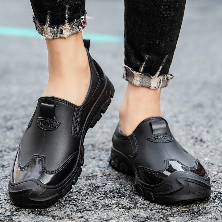 低帮男雨鞋厨师工作防滑耐磨胶鞋钓鱼户外防水鞋软底浅口懒人水鞋