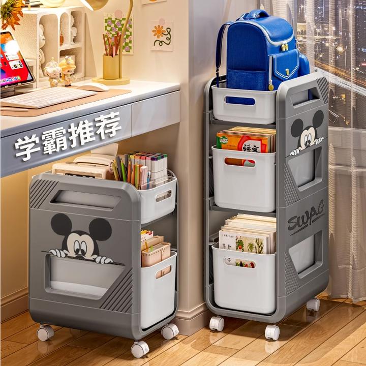 【新疆包邮】书包置物架移动小推车书本收纳架放书包桌下柜家用落地