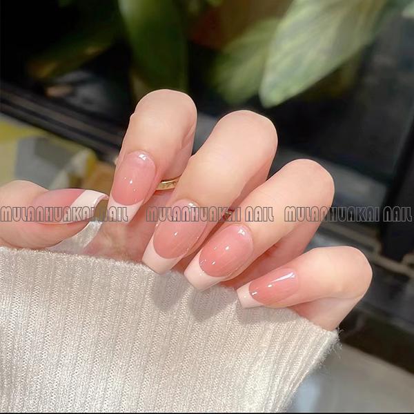 【奶盖】木兰花开穿戴甲法式显白腮红夏季新品手工美甲