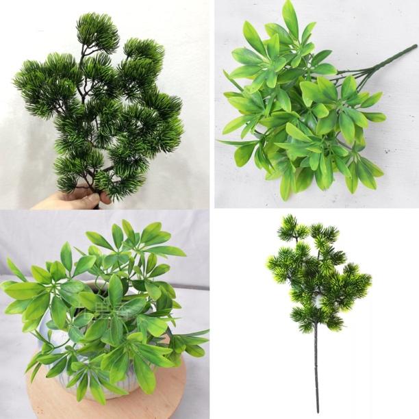 手工DIY插花绿植鸭脚木仿真花叶插花配叶