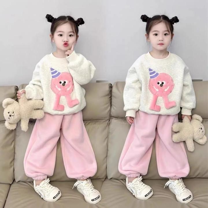 儿童秋款套装蛋仔卡通两件套女童宽松版休闲卫衣卫裤外穿长袖洋气