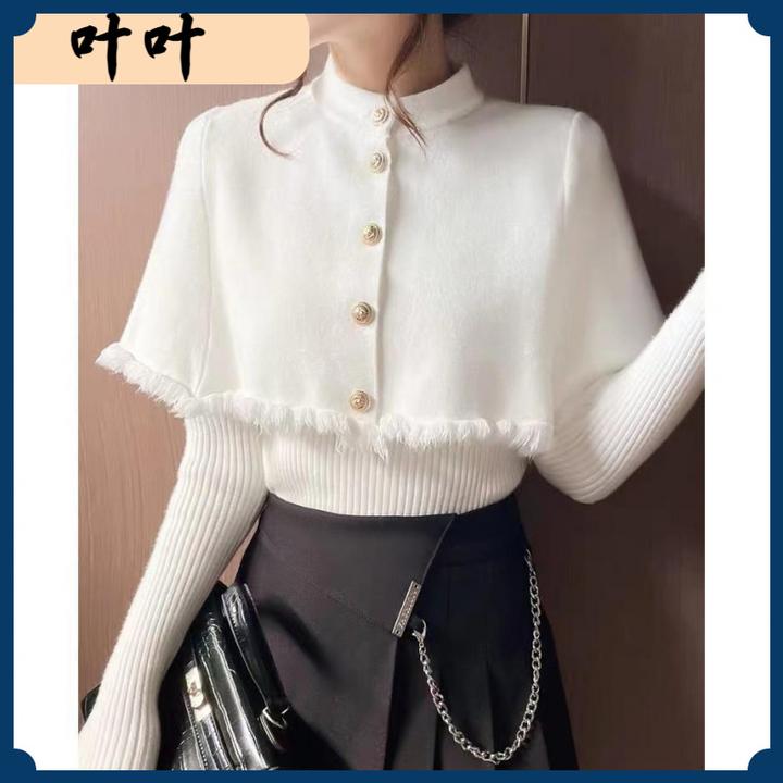 I时尚毛衣叠穿两件套小众秋冬2024年新款女打底衫时髦时尚洋气I
