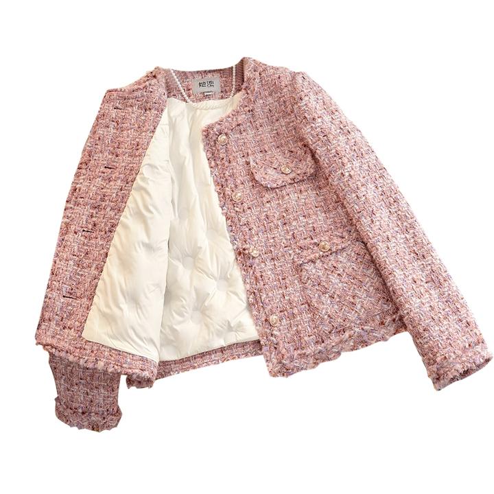 【品牌奥莱】她池2024冬装新款女绵羊毛小香风羽绒外套T44Q8030A