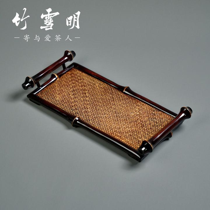 竹雪明|筇竹茶盘茶桌 茶几茶台摆件茶壶托茶器架茶器盘茶壶收纳架