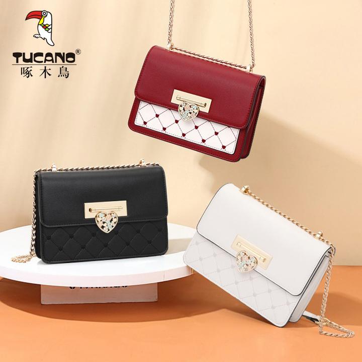 【现货】啄木鸟包包女款爆款2025春夏新款时尚单肩斜挎百搭爱心女包