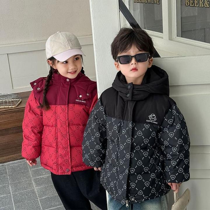 2024年黑金新款加厚羽绒服中小童儿童宝宝冬季短款鸭绒外套