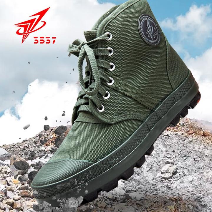 解放鞋3537正品高帮男款防滑耐磨劳保鞋户外工地干活鞋黄胶鞋透气